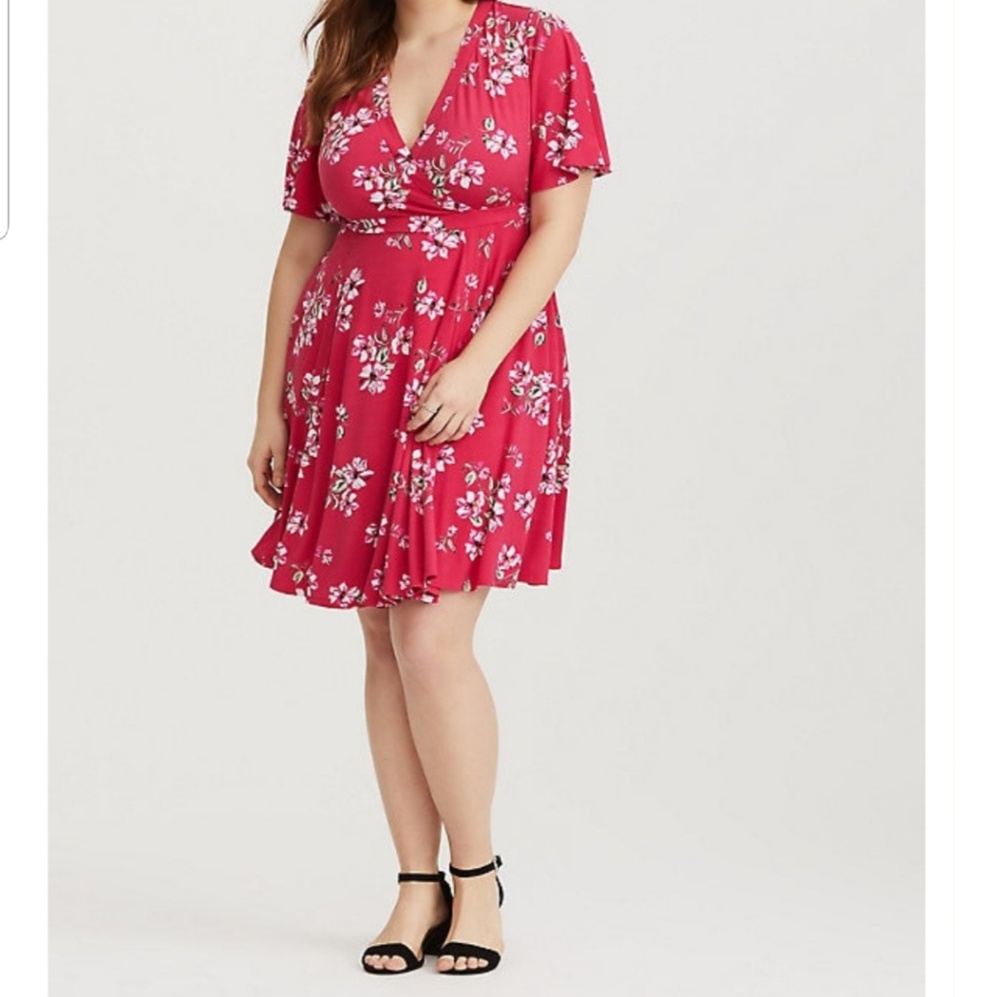 Torrid Jersey knit faux wrap dress